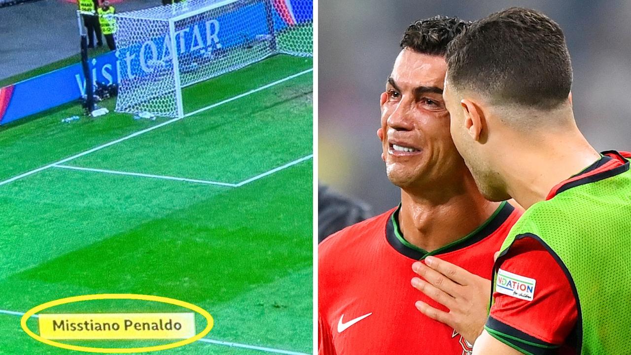 Cristiano Ronaldo was whacked with this cheeky tag. Photo: BBC, Twitter and Getty, Just Settersfield.