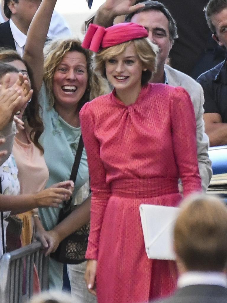 Corrin wore an exact replica of one of Diana’s iconic outfits. Picture: GTres / Splash News