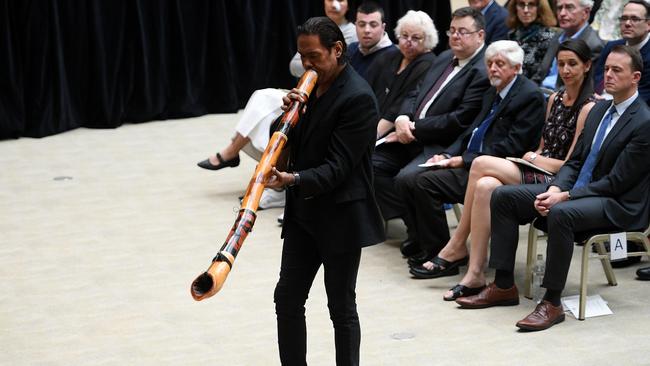 William Barton plays the didgeridoo. Picture: AAP