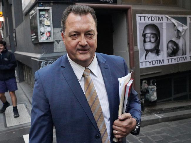 Former Victoria Police officer Paul Dale leaves the Royal Commission into the Management of Police Informants after giving evidence at the Fair Work Commission in Melbourne, Wednesday, May 22, 2019. (AAP Image/Stefan Postles) NO ARCHIVING