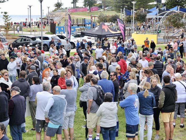 Residents protested clearways at Collaroy Beach. Picture: Monique Tyacke