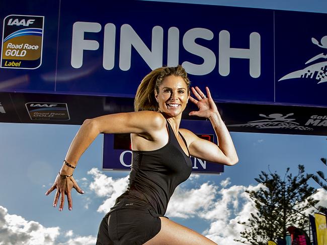 Candice Warner prior to competing — and completing — her first marathon on the Gold Coast.