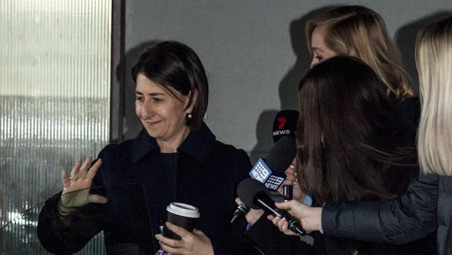 Former NSW Premier Gladys Berejiklian on Thursday, in the hours before ICAC handed down its report. Picture: NCA NewsWire/Monique Harmer