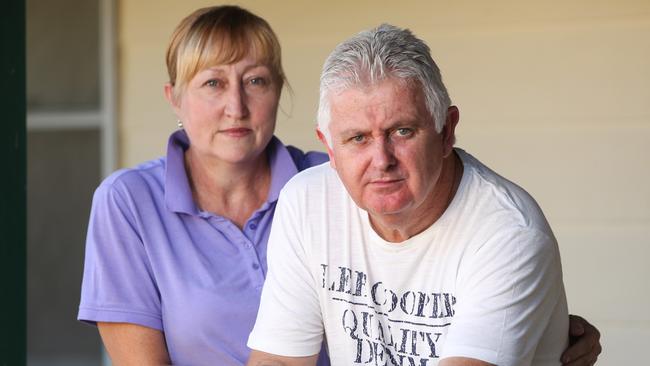 Child abuse victim Peter Gogarty, right, and his wife, Donna, at home in Vacy, NSW. Picture: Julian Andrews