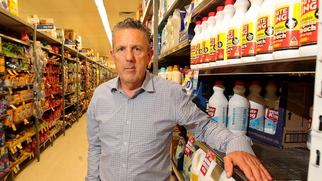 Pental boss Charlie McLeish, with some of his company’s most popular brands. Picture: Stuart McEvoy