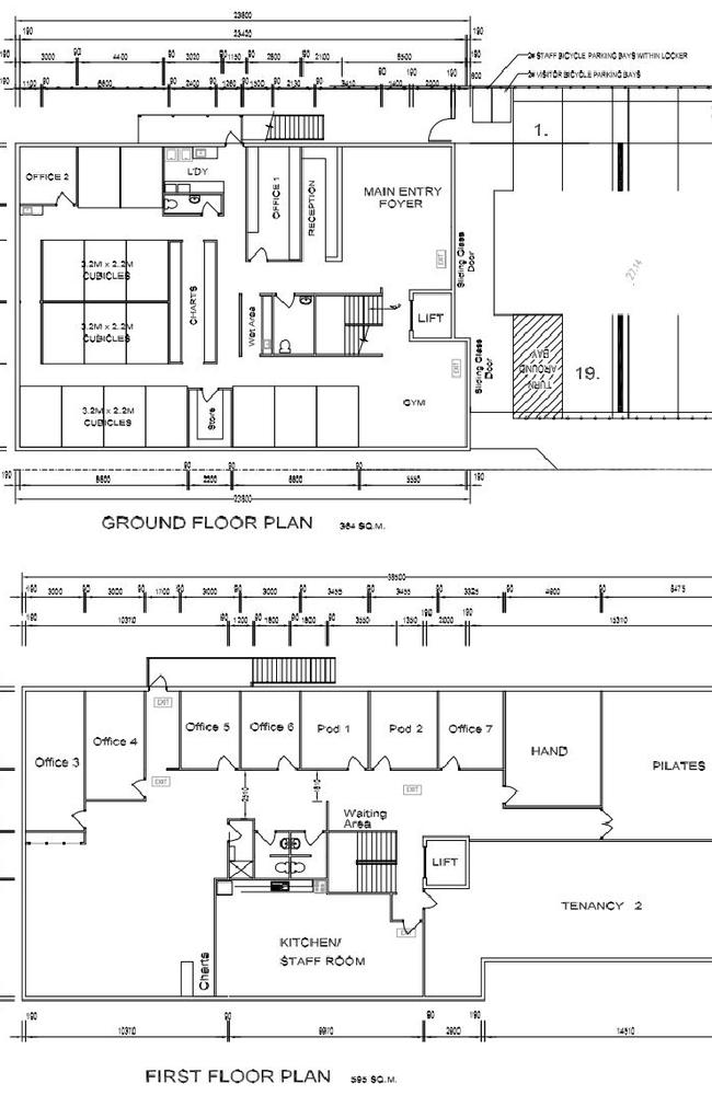 Plans for the new two-storey medical centre to be constructed at 57 Thorn St, Ipswich.