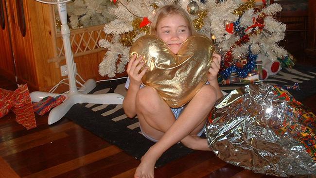 Toyah Cordingley as a child at Christmas.