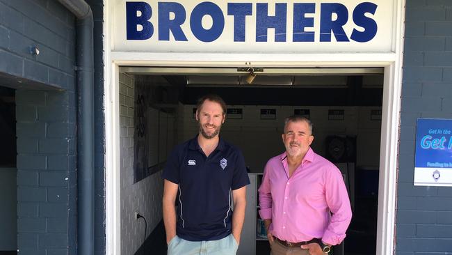 Brothers Rugby Club CEO Matt Kaye with president David Hine at Crosby Park.