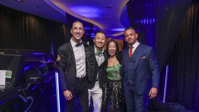 ivan Sarakula , Joey Ho , Mimi Ho & Gui Di Nardo arriving at the Kollosche People's Ball at The Star. Picture: Glenn Campbell