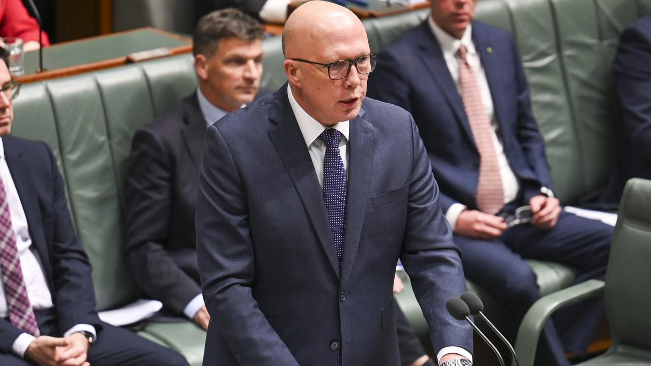 Greens Senator Mehreen Faruqi called out Opposition Leader Peter Dutton for his “outrageous comments” on Palestinians fleeing war-torn Gaza. Picture: NewsWire / Martin Ollman