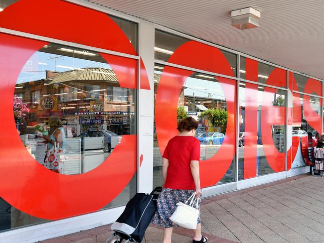 Signage at a Coles supermarket in Sydney, Tuesday, February 19, 2019. Australia's second-biggest grocery chain, Coles Group Ltd, posted a sharper-than-expected fall in half-year earnings on Tuesday and said costs were rising faster than sales, sending its shares lower. (AAP Image/Joel Carrett) NO ARCHIVING