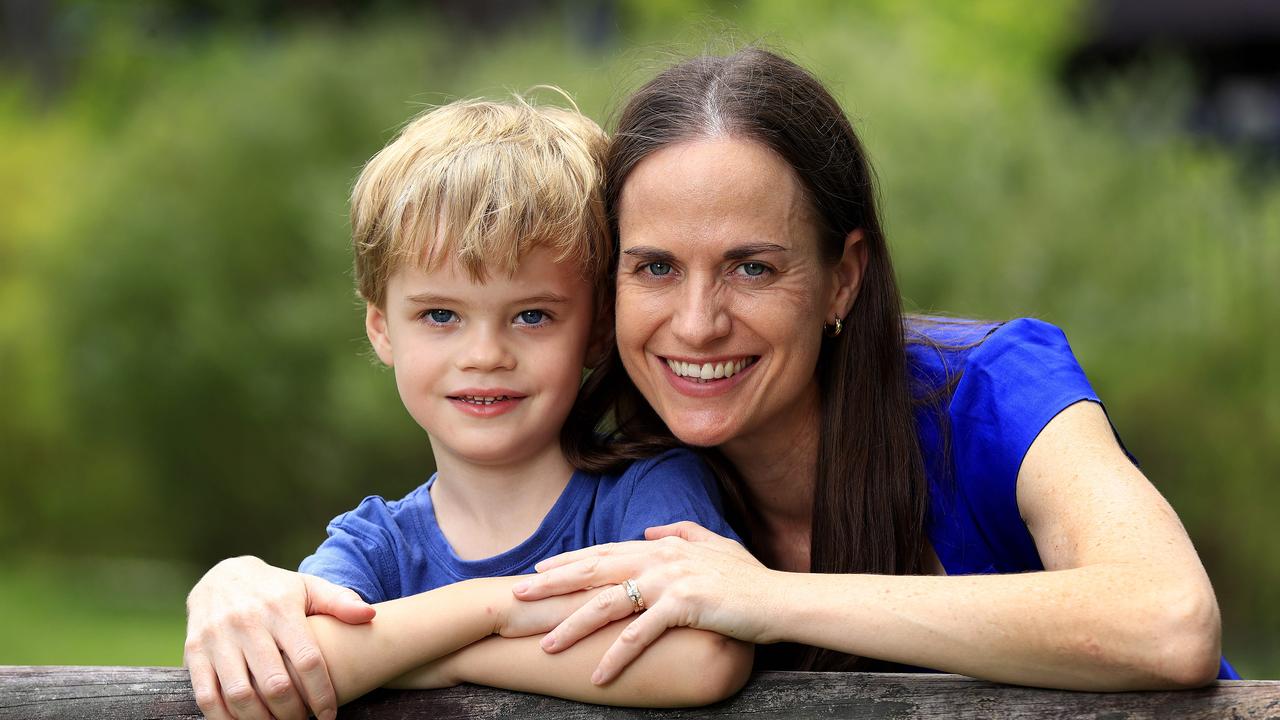 Dr Jacqui Kelly with her son Hayden, 5. Hayden is booked to get his first jab on January 10. Picture: Adam Head