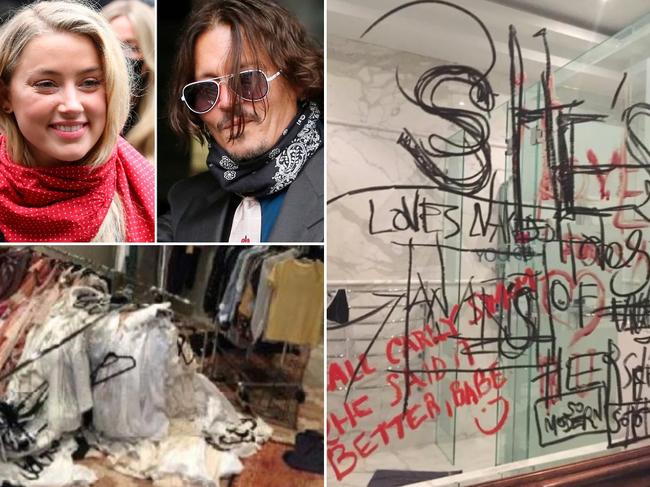 The damage inside Johnny Depp's rented Gold Coast mansion. Photo: Supplied