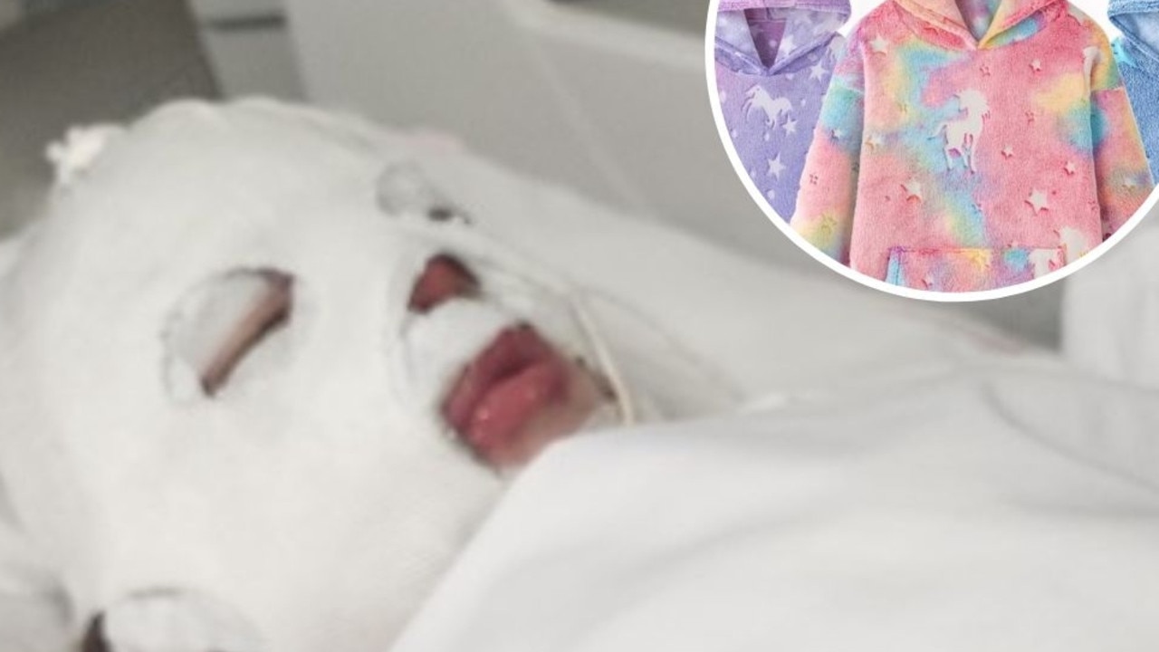 Daniella Jacobs-Herd was left with burns to 13 per cent of her body after after a gust of spent sparks from a nearby backyard fire onto the woolen “unicorn” hoodie she was wearing, igniting the fabric.