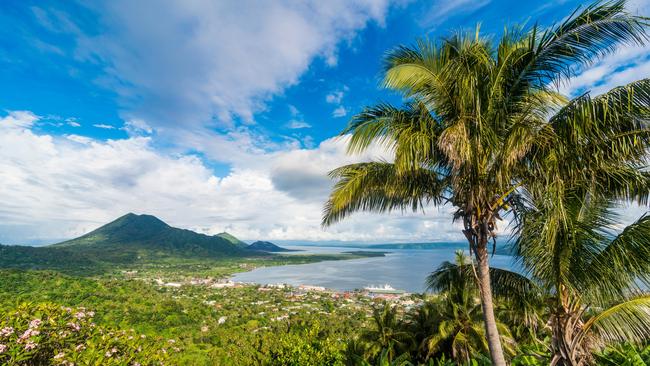 HG4E3K View over Rabaul, East New Britain, Papua New Guinea, PacificPhoto - AlamyEscape 24 Sept2023Papua New Guinea