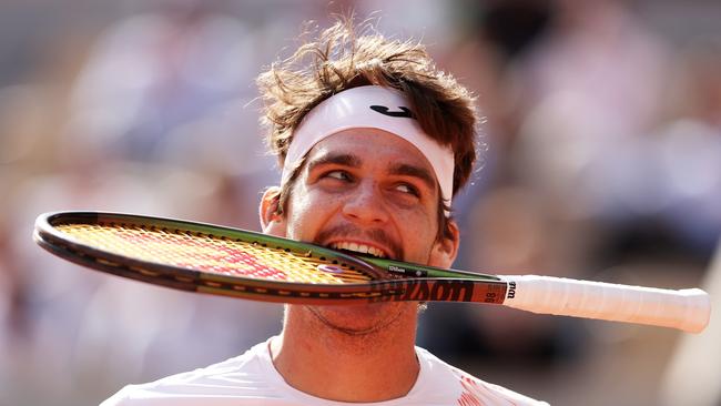 Thiago Seyboth Wild of Brazil during his win over Daniil Medvedev at the French Open. Photo by Julian Finney/Getty Images