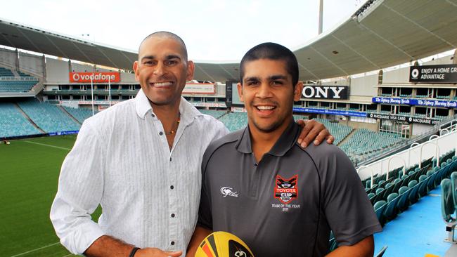 David Peachey with his nephew, Wellington-born Gold Coast Titans player Tyrone.