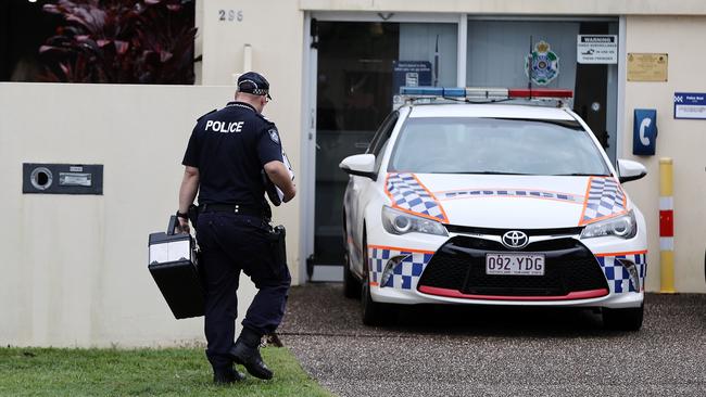 Police investigating the shooting. Picture: Nigel Hallett