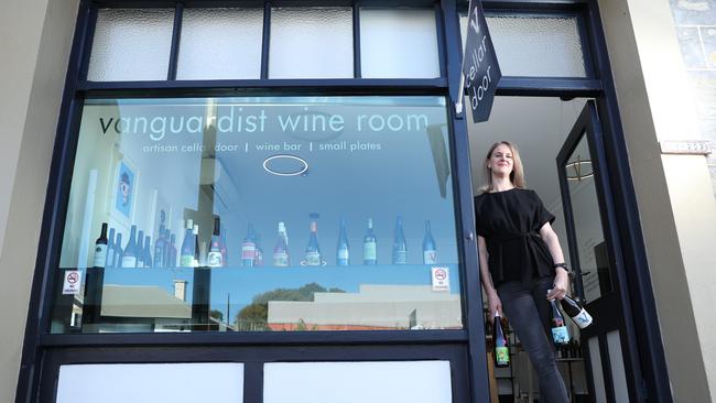 In the wake of cellar door closures, Vanguardist has changed its wine room in the main street of Clare into a local wineries bottle shop, featuring more than different local wineries. Vanguardist’s Claire Hannagan is pictured at the shop. Picture: TAIT SCHMAAL.