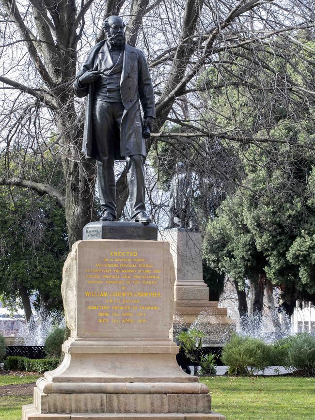 The William Crowther statue in Franklin Square Hobart. Picture: Chris Kidd