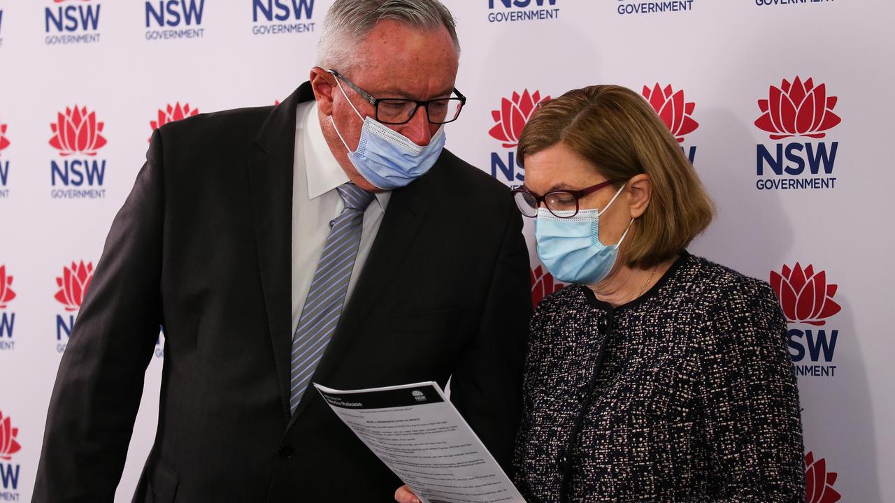 Health Minister Brad Hazzard and chief health officer Kerry Chant. Picture: NCA Newswire / Gaye Gerard