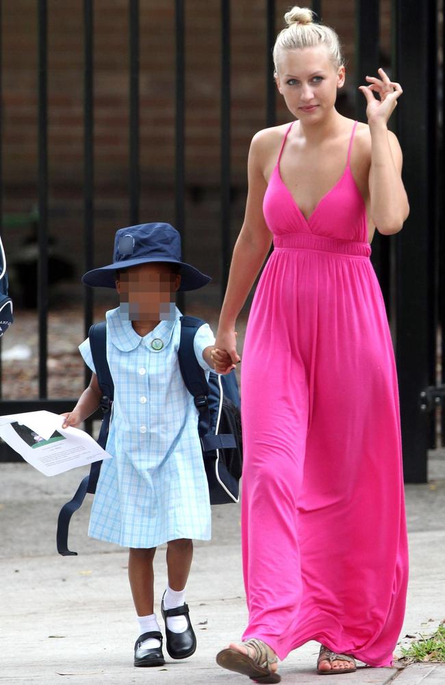 Former nanny Lorraine Gilles, pictured with Mel B’s daughter Angel in Sydney on February 13 2011. Picture: Backgrid