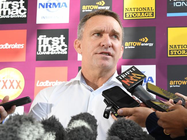 Just 12 weeks after hosing down Bennett succession-plan talk as a fiction, Brisbane Broncos CEO Paul White explained why he reached out to Bellamy. Picture: Dave Hunt/AAP