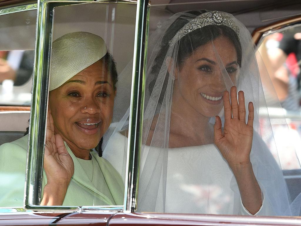 Meghan arriving at her wedding with her mother, Doria Ragland., Picture: Oli Scarff/AFP