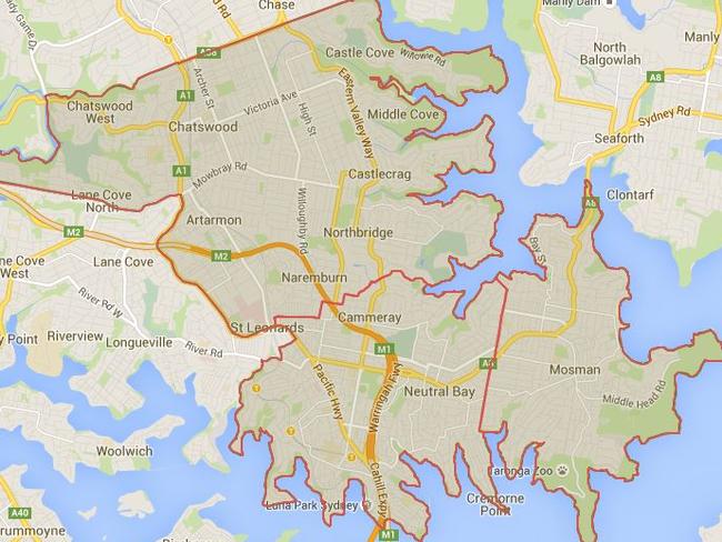 The State Government’s proposed three-way merger between North Sydney, Willoughby and Mosman councils. Supplied.