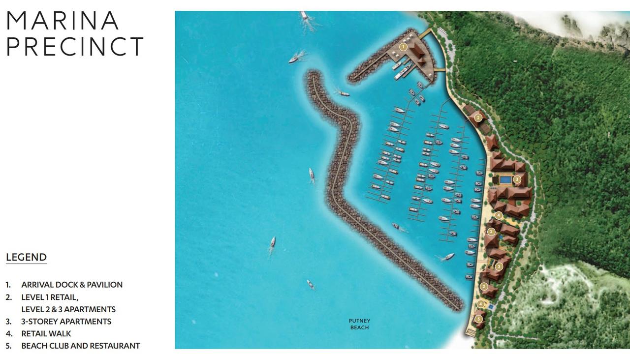 The Marina Precinct Precinct would be one of the first stages to be built in the Great Keppel Island integrated resort and villa development plan.