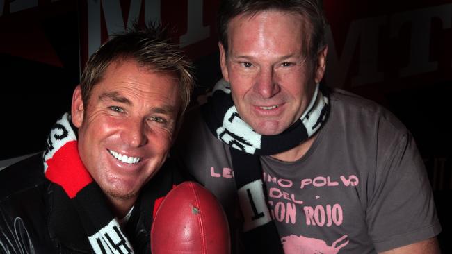 Shane Warne and Sam Newman promote the Shane Warne Foundation's Footy Finals Luncheon. 