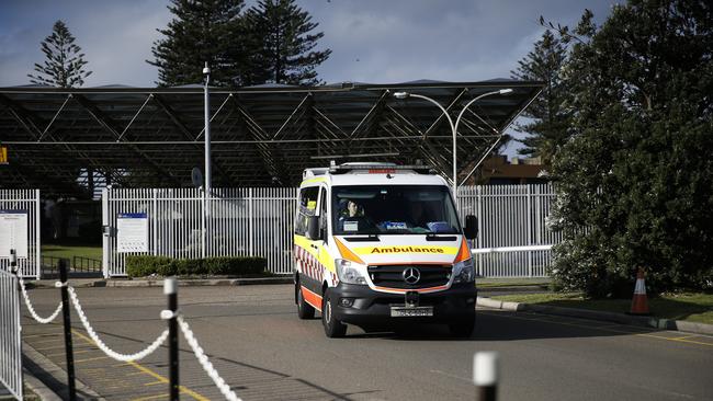 An ambulance leaves Long Bay Correctional Complex. Picture: Dylan Robinson