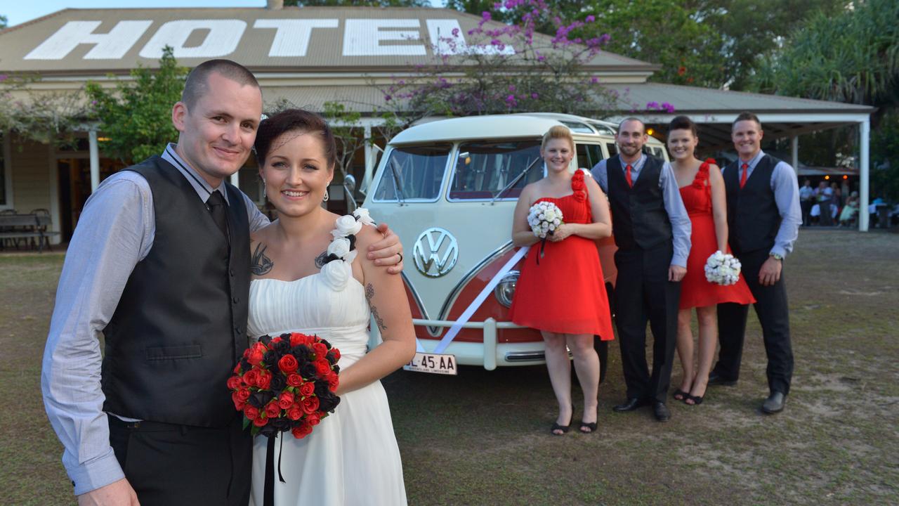 Brett Paton and Meaghan Diver were married at Cootharaba on January, 12 2013. Picture: John McCutcheon