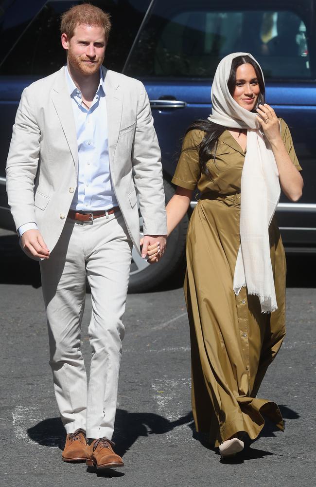 Meghan and Harry visit the Bo Kaap district of Cape Town. Picture: Chris Jackson/Getty Images