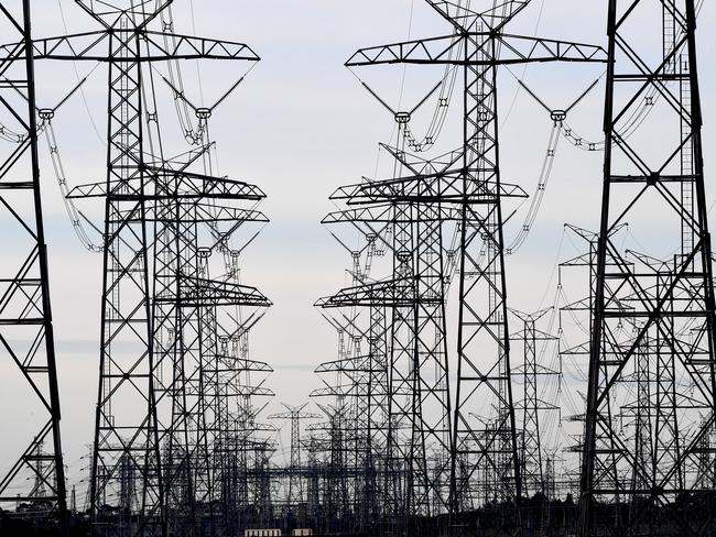 A stock image of infrastructure poles, Melbourne, July 27, 2017. (AAP Image/ Joe Castro) NO ARCHIVING.