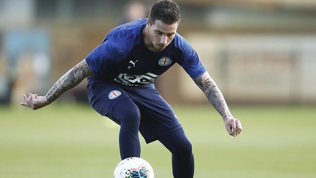 Star City striker Jamie Maclaren at a training session at La Trobe University on Wednesday Picture: Getty Images