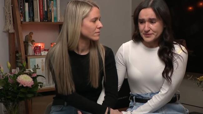 David Fisk’s daughters, ﻿Lucinda and Brittany, say they’re confused since hearing their father was killed. Picture: 9NEWS