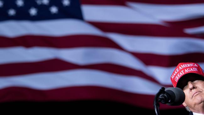 US President Donald Trump pauses while speaking during a Make America Great Again rally at Richard B. Russell Airport in Rome, Georgia on November 1, 2020. Picture: Brendan Smialowski / AFP