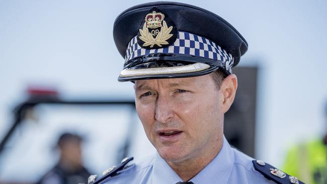 Gold Coast Police Chief Superintendent Mark Wheeler speaking at Surfers Paradise on Thursday. Picture: Jerad Williams