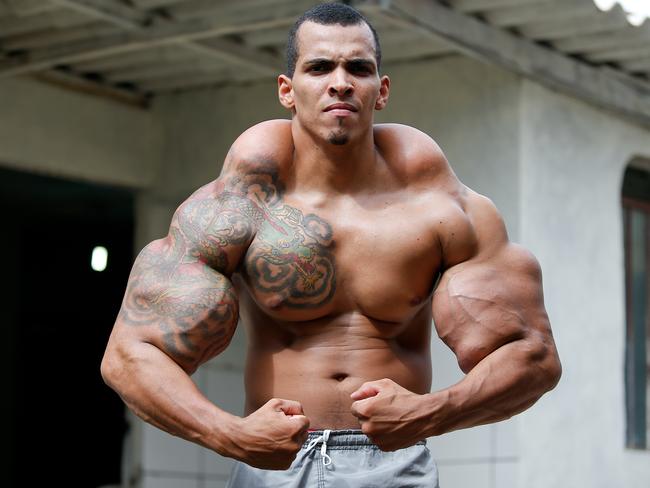 Romario dos Santos Alves modelled himself on the Incredible Hulk. Picture: Pedro Ladeira/Barcroft USA