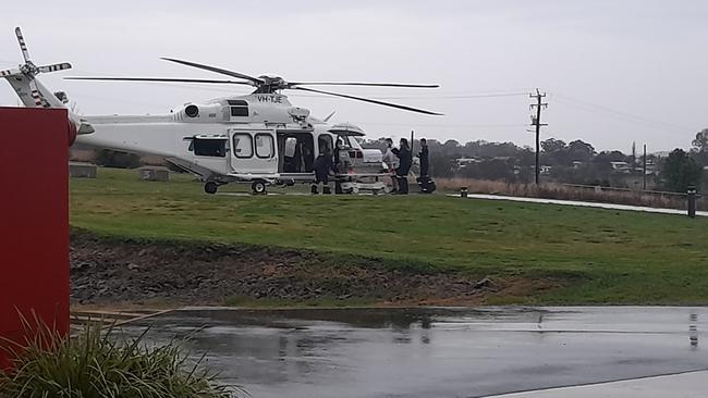 Declan was intubated before both he and Dominic were flown to a neonatal unit at a Sydney hospital amid raging storms later that day. Source: Supplied to Kidspot