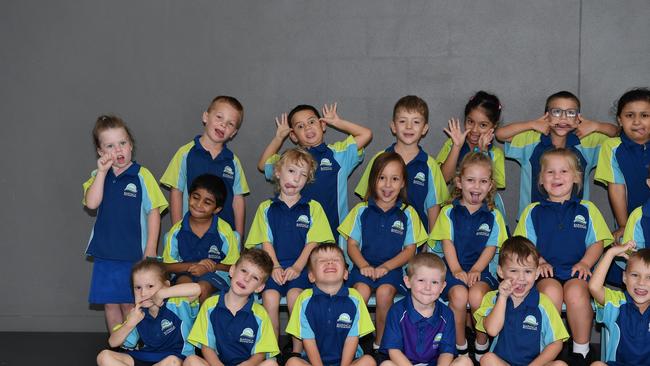 MY FIRST YEAR: Funny faces. Baringa State Primary School Preps. Picture: Patrick Woods.