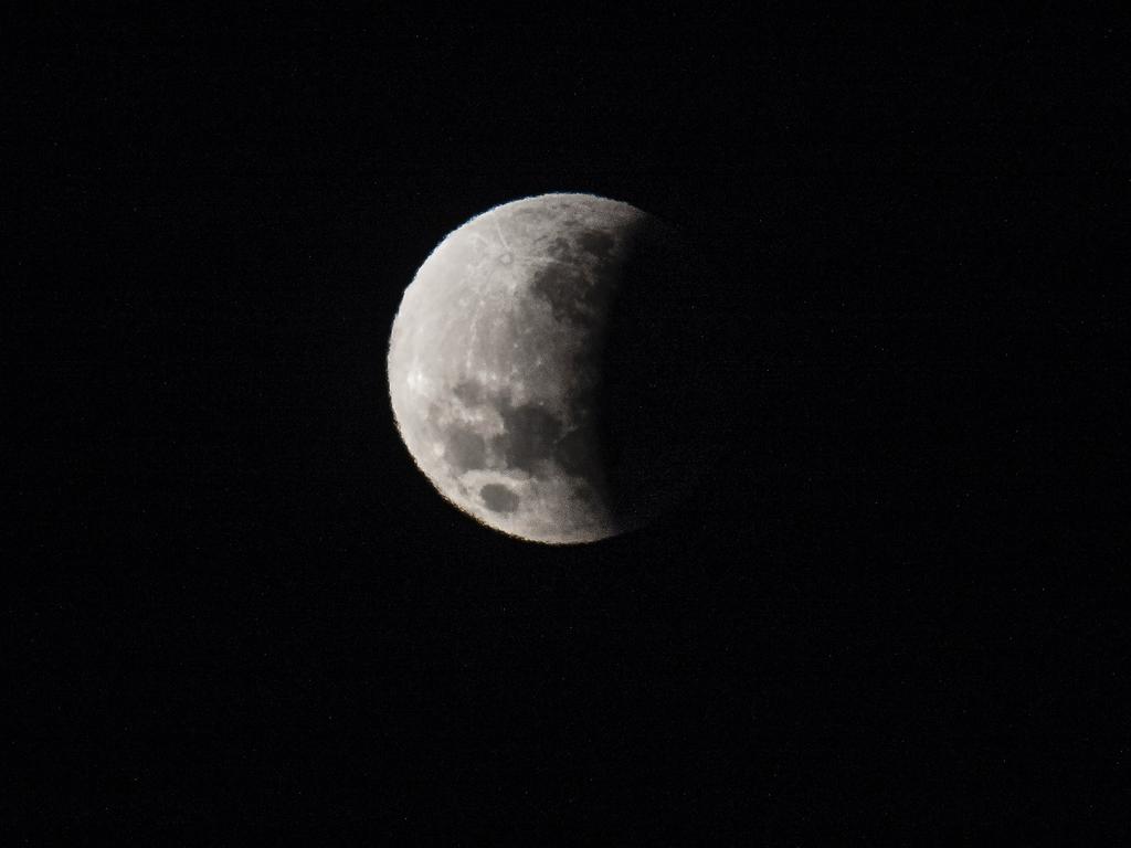 Wednesday 17 July 2019. 6:38:11am EST. With the 50th anniversary of man landing on the lunar surface a partial eclipse of the moon could be seen from the bush capital. The Honeysuckle Creek, just outside of Canberra was the station which received and relayed to the world the first televised footage of astronaut Neil Armstrong setting foot on the Moon on 21 July 1969. Picture Gary Ramage