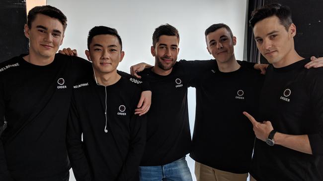 Melbourne eSports team Order; James Shute, Samuel Broadley, Simon Papamarkos, Victor Huang and Jake Sharwood.