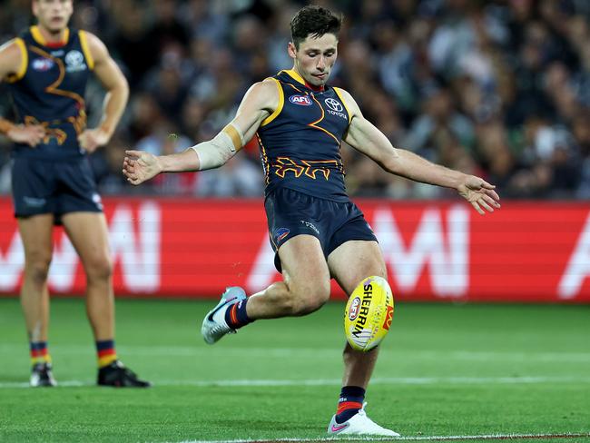 Chayce Jones has featured in Adelaide’s past 11 games. Picture: James Elsby/AFL Photos via Getty Images