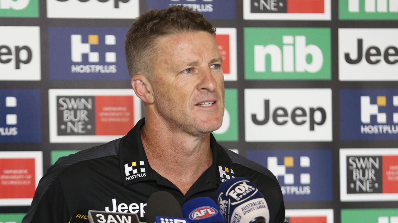 Damien Hardwick has urged the AFL to take note of the NRL’s approach to a return. (Photo by Luke Hemer/Getty Images)