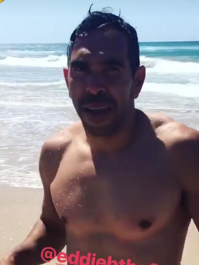 Eddie Betts on the Gold Coast. Picture: Instagram