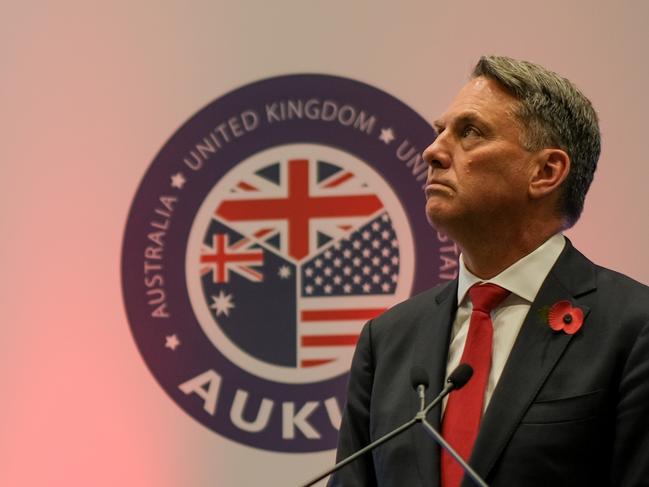 Deputy prime minister Richard Marles at the Rolls Royce factory in Raynesway, Derby, England after viewing the first “articles” of the nuclear reactor that will be built as a module and fitted inside the AUKUS submarines on Friday November 3, 2023. Picture: Jacquelin Magnay