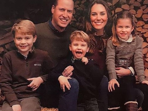 A Christmas card sent by Prince William and Kate Middleton has been leaked on Facebook. Picture: Facebook