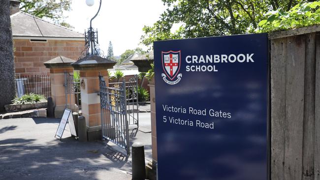 The entrance to Cranbrook School in Bellevue Hill, in Sydney’s east. Picture: Richard Dobson